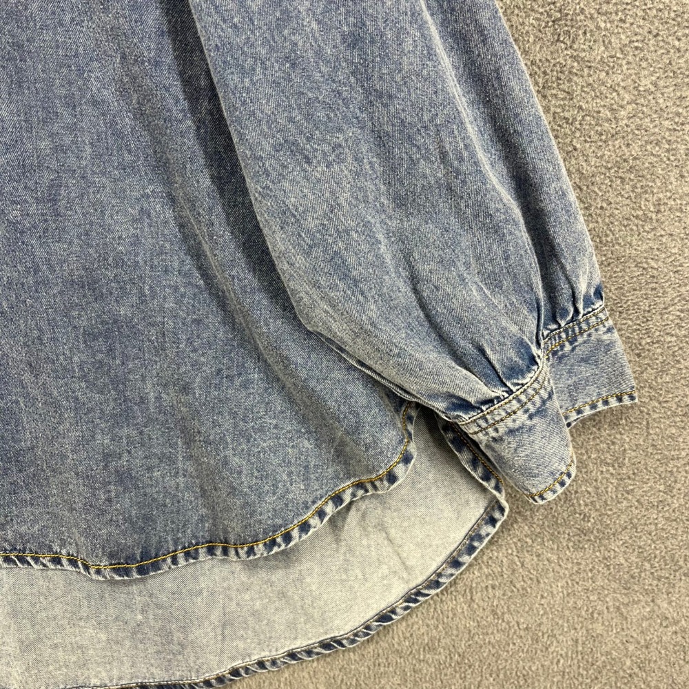 Jane‎ + Delancey Denim Tunic Womens 3X Blue V-Neck Oversized Chambray Top - Picture 5 of 12